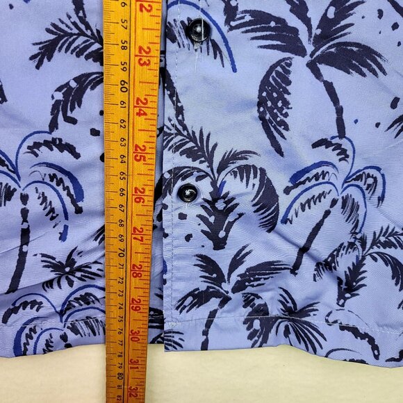 Spicy Tuna Coastal Outfitter Mens Hawaiian Button-Up Shirt Blue Black Palm Large - Picture 7 of 7